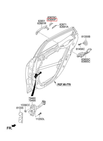 COVER-FR DR O/S HDL,RH 83662-3V000AA (Original, New)