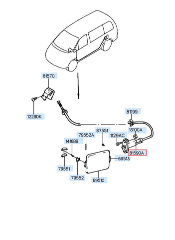 CATCH ASSY-FUEL FILLER DR 81590-4A000 (Original, New)