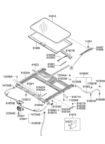 UNIT ASSY-SUNROOF DRIVE <br>81635-2E000, <br>816352E000, <br>81635 2E000 <br>(Original, New)