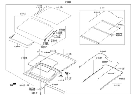 SLED ASSY-RRLH <br>81698-3S010, <br>816983S010, <br>81698 3S010 <br>(Original, New)