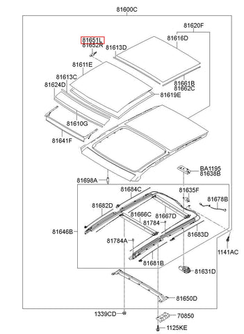 LEVER ASSY-P/RF TILT,LH 81651-1P000 (Original, New)