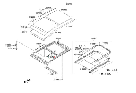 COVER-PANORAMAROOF FOLDING,LH 81673-2W000 (Original, New)