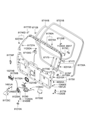 BELL CRANK ASSY-TAIL GATE 81290-2E010 812902E010 81290 2E010