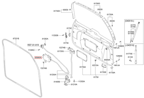 ACTUATOR ASSY-T/GATE LOCK 95750-17000 (Original, New)