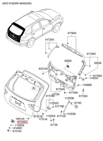 LATCH ASSY-TAIL GATE 81230-3J000 (Original, New)