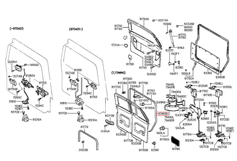 W/STRIP-T/GATE OPNG 83121-4A100 (Original, New)