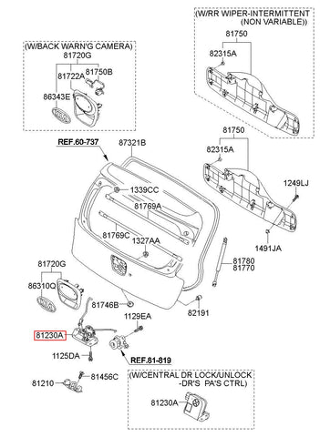 LATCH ASSY-TAIL GATE 81230-1Y000 (Original, New)