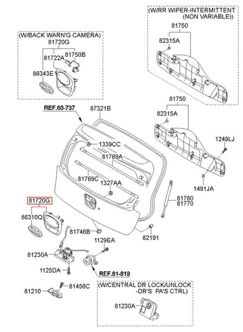 HANDLE ASSY-TAIL GATE 81720-1Y011BEG (Original, New)