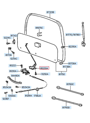 LATCH ASSY-TAIL GATE 81230-C5000 (Original, New)