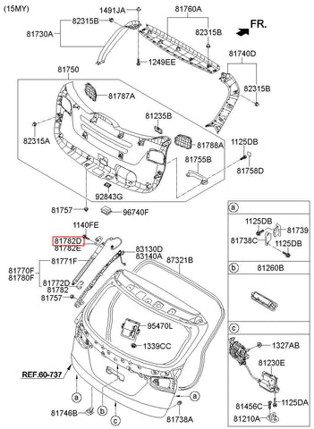 BRACKET ASSY-T/GATE LFTR B/SD, 81772-2W550 (Original, New)