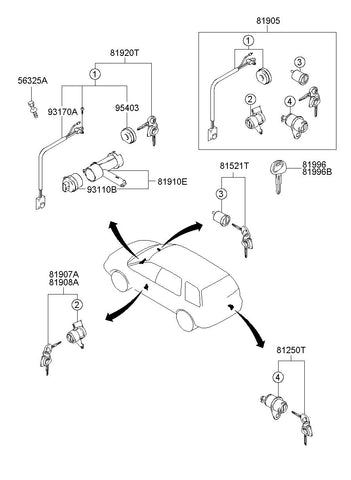 BODY ASSY-IGN & STRG 81910-26000 8191026000 81910 26000