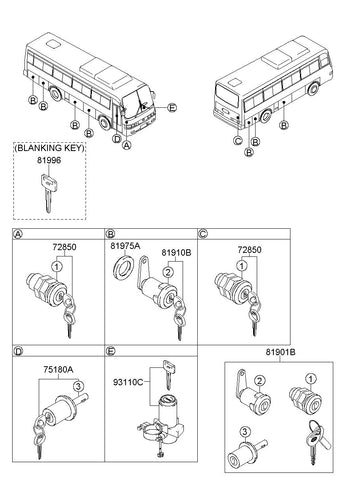 SWITCH ASSY-STEERING LOCK & IG <br>93110-88A00, <br>9311088A00, <br>93110 88A00 <br>(Original, New)