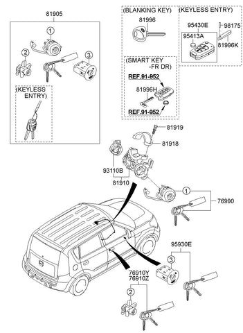 TX ASSY-KEYLESS ENTRY <br>95430-2K150, <br>954302K150, <br>95430 2K150 <br>(Original, New)