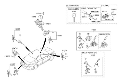 BODY & SWITCH ASSY-STRG & IGN 81910-3V000 819103V000 81910 3V000