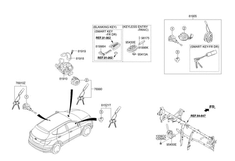 BODY & SWITCH ASSY-STRG & IGN 81910-2W100 819102W100 81910 2W100