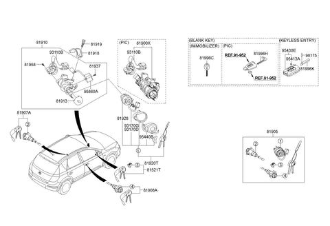 ANTENNA ASSY-COIL 95401-2L300 954012L300 95401 2L300
