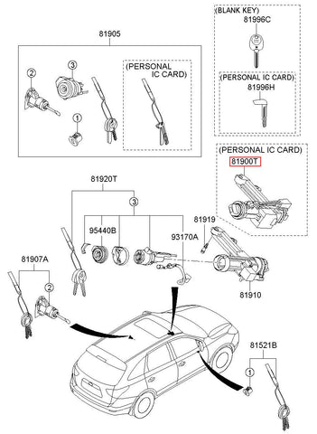 LOCK ASSY-STRG & IGN 81900-3J000 (Original, New)