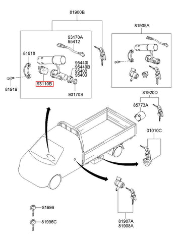 SWITCH ASSY-IGN 93110-4A010 (Original, New)