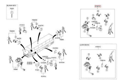 KEY SET 81905-4E000 (Original, New)