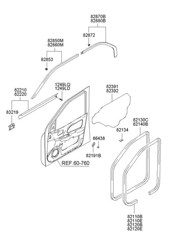 W/STRIP ASSY-FR DR SIDE LH <br>82130-38000, <br>8213038000, <br>82130 38000 <br>(Original, New)