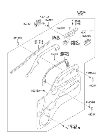 SWITCH ASSY-P/WINDOW SUB <br>93692-5L000, <br>936925L000, <br>93692 5L000 <br>(Original, New)