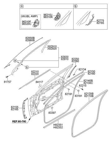 [ORIGINAL] GARNISH ASSY-DR FRAME RH 82260-3N000 822603N000 82260 3N000