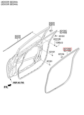 W/STRIP-FR DR BODY SIDE RH 82120-A7000 (Original, New)