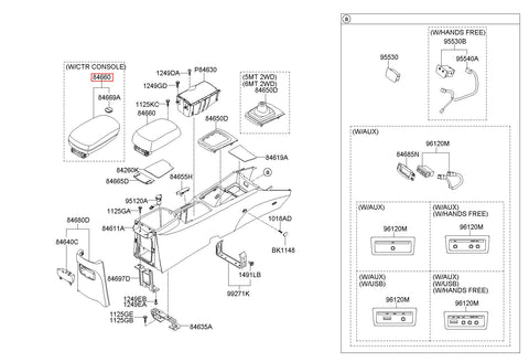 ARMREST ASSY-CONSOLE 84660-2G000F0 (Original, New)