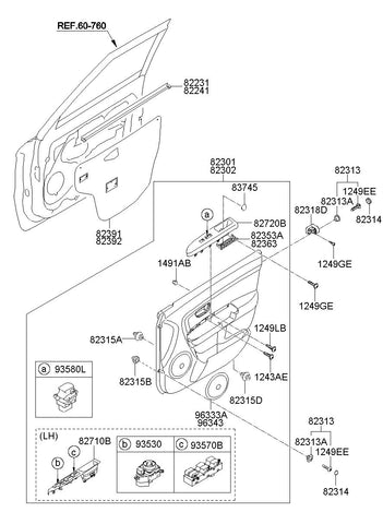 SWITCH ASSY-P/WDO MAIN <br>93570-2K010WK, <br>935702K010WK, <br>93570 2K010WK <br>(Original, New)