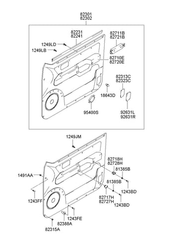 HANDLE-FRONT DOOR GRIPLH <br>82332-H1011JI, <br>82332H1011JI, <br>82332 H1011JI <br>(Original, New)