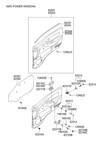 PANEL ASSY-FRONT DOOR TRIMLH <br>82305-4F010ES1, <br>823054F010ES1, <br>82305 4F010ES1 <br>(Original, New)