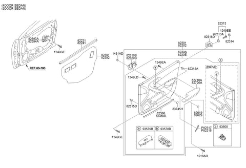 HANDLE ASSY-FRONT DOOR INSIDERH <br>82620-1M030DAJ, <br>826201M030DAJ, <br>82620 1M030DAJ <br>(Original, New)