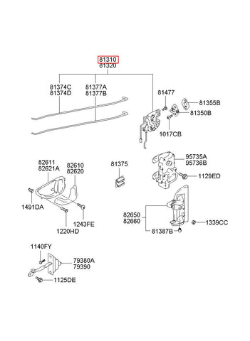 LATCH ASSY-FR DR LH 81310-5H000 (Original, New)