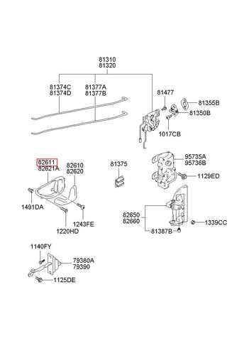 HOUSING-FR DR I/S HDL,LH 82311-5H001 (Original, New)