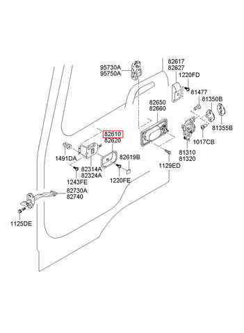 HANDLE ASSY-DR I/S LH 82310-7A002 (Original, New)