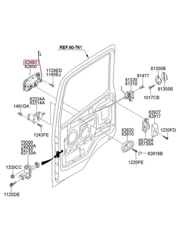 HANDLE ASSY-FR DR O/S RH 82340-7C000 (Original, New)