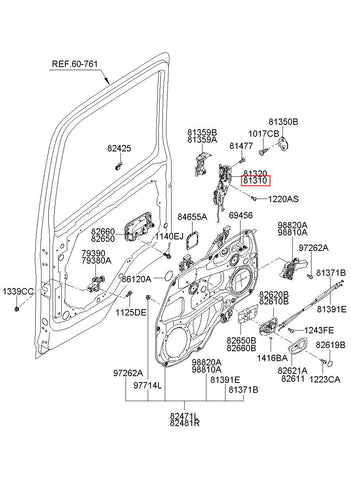 LATCH ASSY-FR DR LH 81310-7M010 (Original, New)