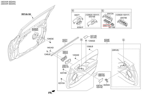 UNIT ASSY-POWER WINDOW MAIN 93571-A7000 (Original, New)