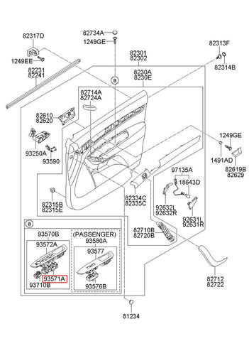 UNIT ASSY-POWER WINDOW MAIN 93573-2P200 (Original, New)