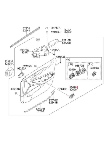 HANDLE ASSY-DR I/S LH 82610-3S010 (Original, New)