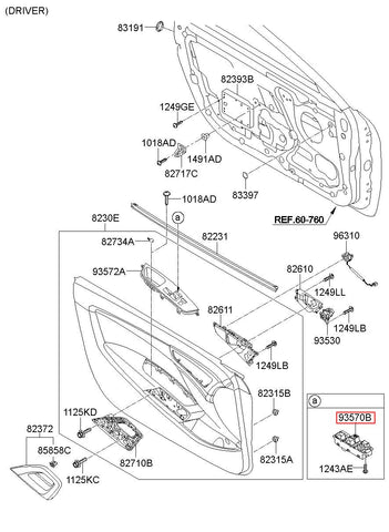 SWITCH ASSY-POWER WINDOW,MAIN 93570-2V0054X (Original, New)