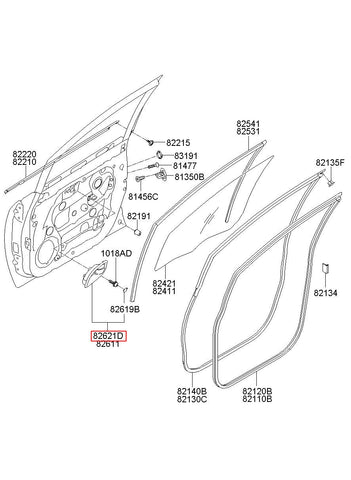 HOUSING-FR DR I/S HANDLE RH 82621-1D100WK (Original, New)