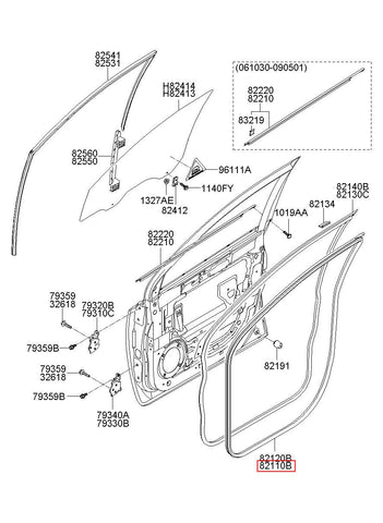 W/STRIP-FR DR BODY SIDE LH 82110-4D001 (Original, New)