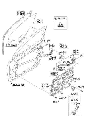 BASE ASSY-FR DR O/S HANDLE LH 82655-3S200 826553S200 82655 3S200