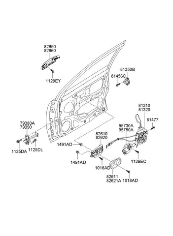 ACTUATOR ASSY-FRT DOORLH <br>95735-1G020, <br>957351G020, <br>95735 1G020 <br>(Original, New)