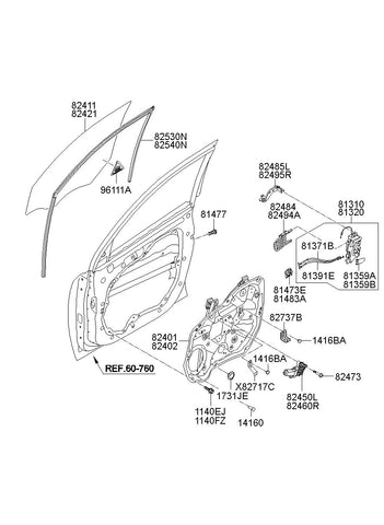 MOTOR ASSY-FRONT POWER WDWRH <br>82460-2P010, <br>824602P010, <br>82460 2P010 <br>(Original, New)