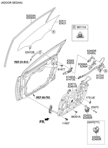 BASE ASSY-FR DR O/S HANDLE LH 82655-3X200 826553X200 82655 3X200