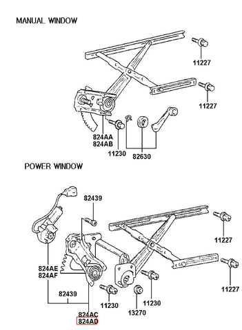 REGULATOR ASSY-FR DR P/WDO RH HR514-020 (Original, New)