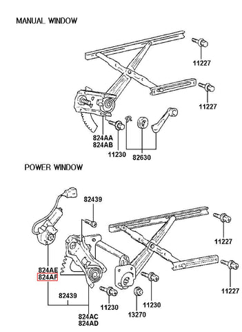 MOTOR ASSY-P/WDO REG FR RH HR805-990 (Original, New)