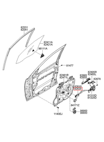 HANDLE ASSY-DR I/S RH 82620-2B010J4 (Original, New)